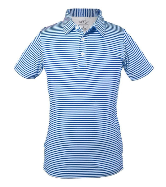 Garb Caron Striped Toddler Boys Golf Polo Royal Blue