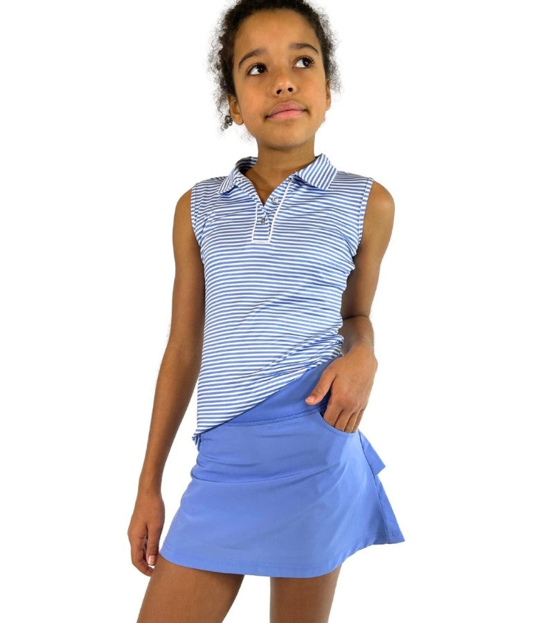 Load image into Gallery viewer, Garb Sarah Toddler Golf Skort Blue on Girl
