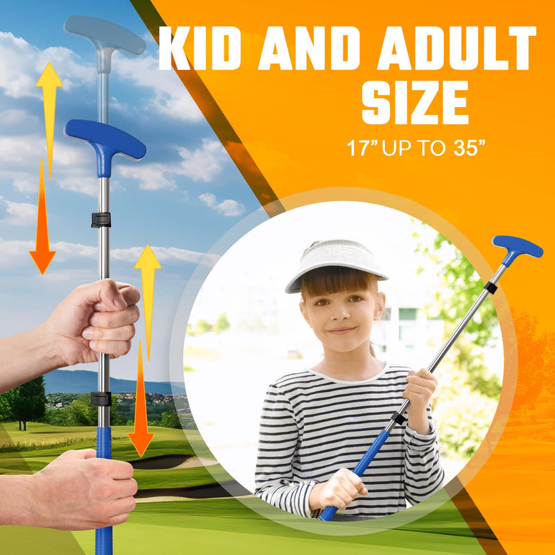 Load image into Gallery viewer, Go For It Golf Metal Adjustable Putter Kit for Ages 3-16 (kids 28-63&quot; tall)
