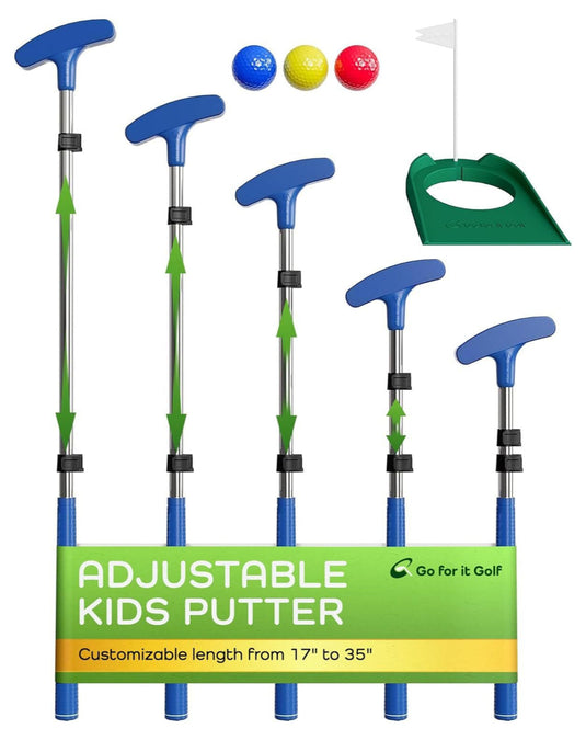 Go For It Golf Plastic Adjustable Putter Kit for Ages 3-16 (kids 28-63