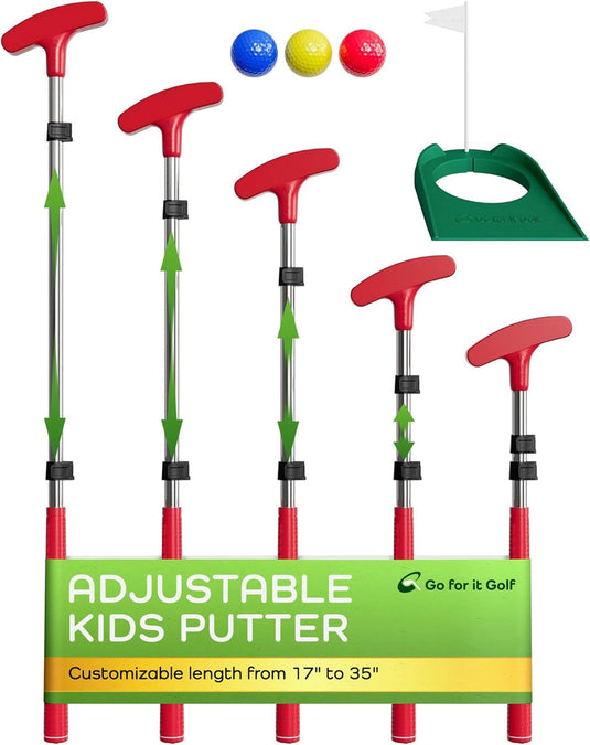 Go For It Golf Plastic Adjustable Putter Kit for Ages 3-16 (kids 28-63