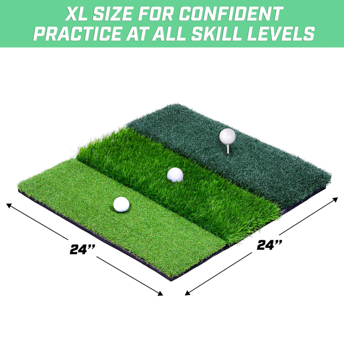 GoSports Tri-Turf Golf Practice Mat