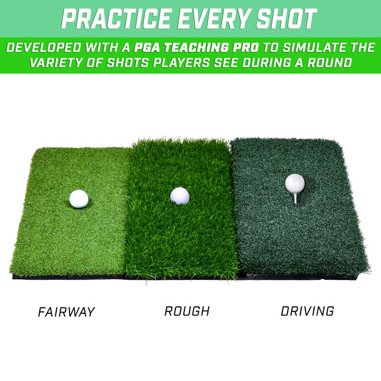 GoSports Tri-Turf Golf Practice Mat 24