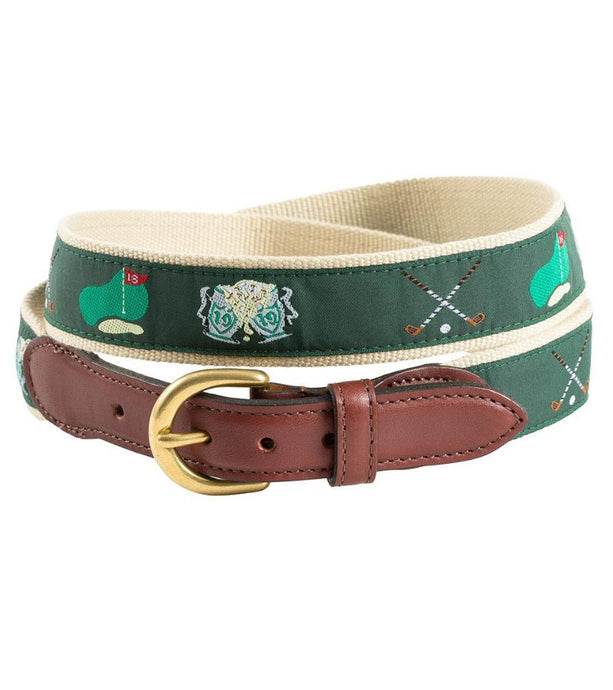 Green Golf Motif Children's Belt