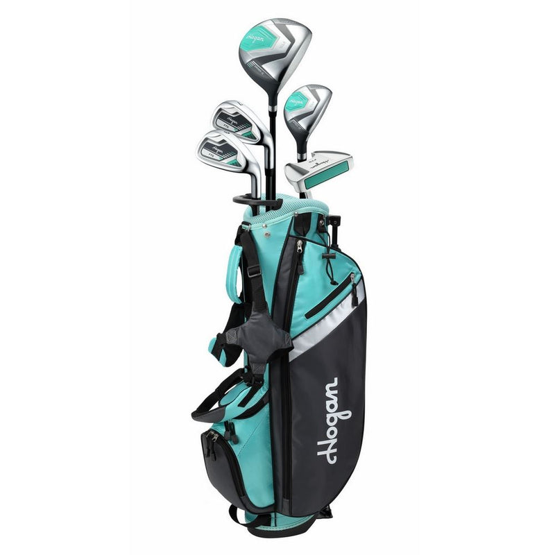 Load image into Gallery viewer, Hogan Golf FTS 5 Club Girls Golf Set Ages 9-12 (kids 54-64&quot; tall) Teal
