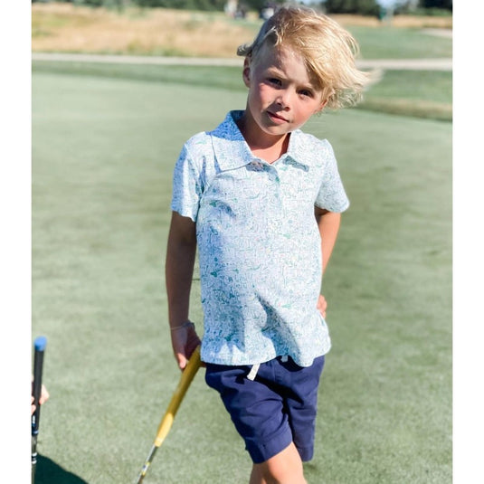 Joy Street Toddler Golf Print Polo