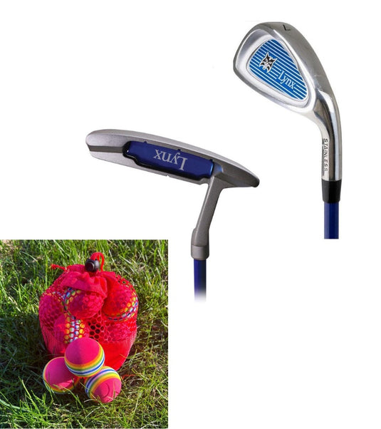 Lynx 2 Club Golf Bundle for Ages 3-4 Blue (30-38 inches) - No Bag