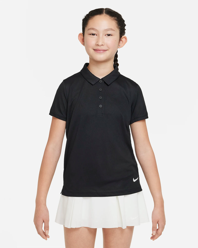 Load image into Gallery viewer, Nike Dri-Fit Victory Girls Golf Polo Black
