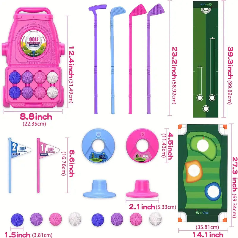 Load image into Gallery viewer, Golf Combination Plastic Golf Set Pink
