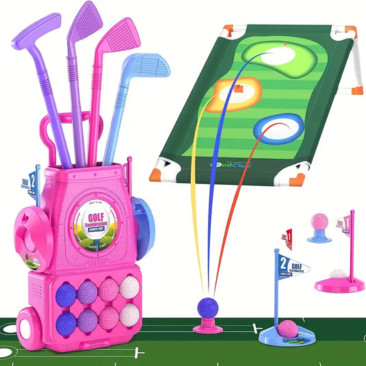 Plastic golf set for girls pink