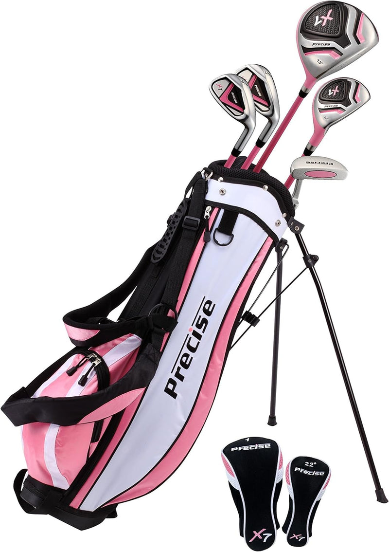 Load image into Gallery viewer, Precise X7 5 Club Girls Golf Set for Ages 6-8 (kids 44-52&quot; tall) Pink
