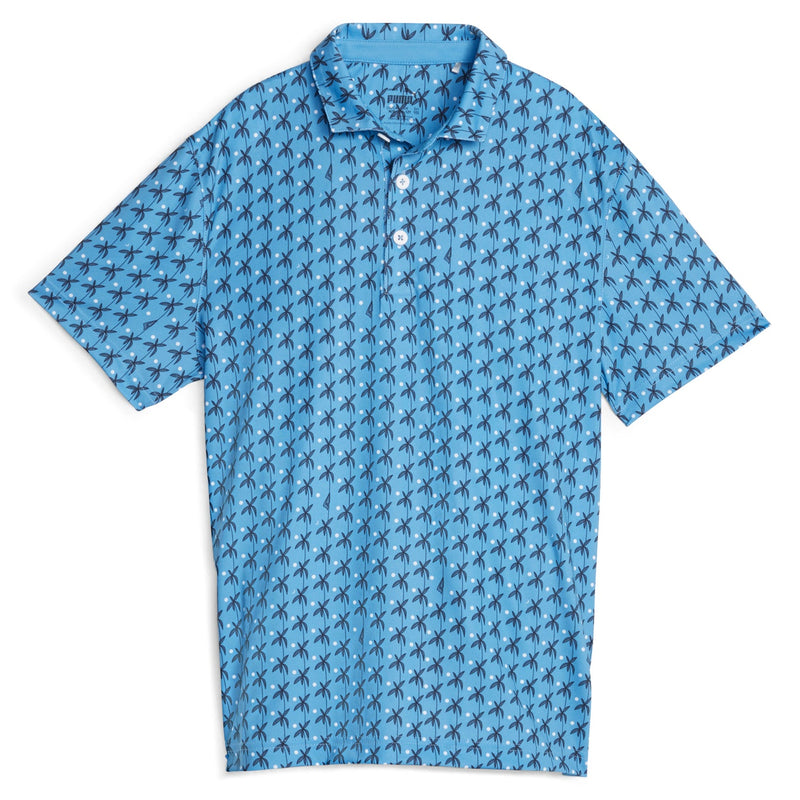 Load image into Gallery viewer, Puma Golf Boys MATTR Palms Polo - Regal Blue Front
