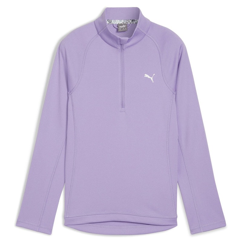 Load image into Gallery viewer, Puma Golf Girls Quarter Zip Lavender Front
