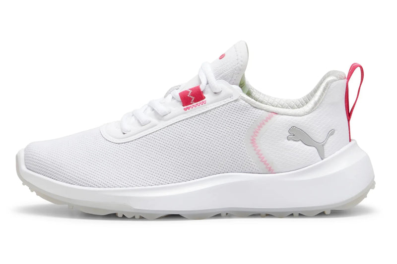 Load image into Gallery viewer, Puma Fusion Crush Sport Jr Spikeless Golf Shoes White Garnet Rose
