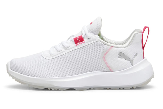 Puma Fusion Crush Sport Jr Spikeless Golf Shoes White Garnet Rose