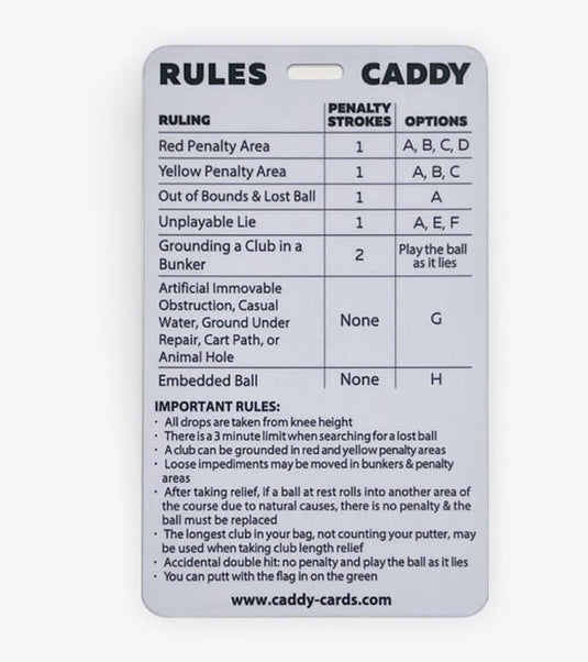 Rules Caddy Golf Card