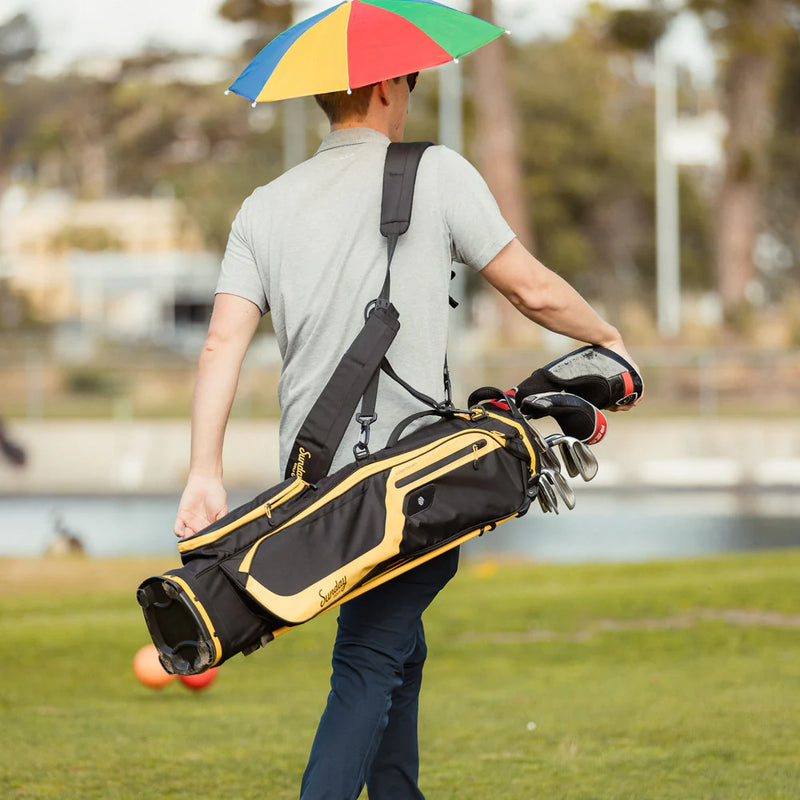 Load image into Gallery viewer, Sunday Golf El Camino Golf Bag (Bag Height 34&quot;) Black and Yellow
