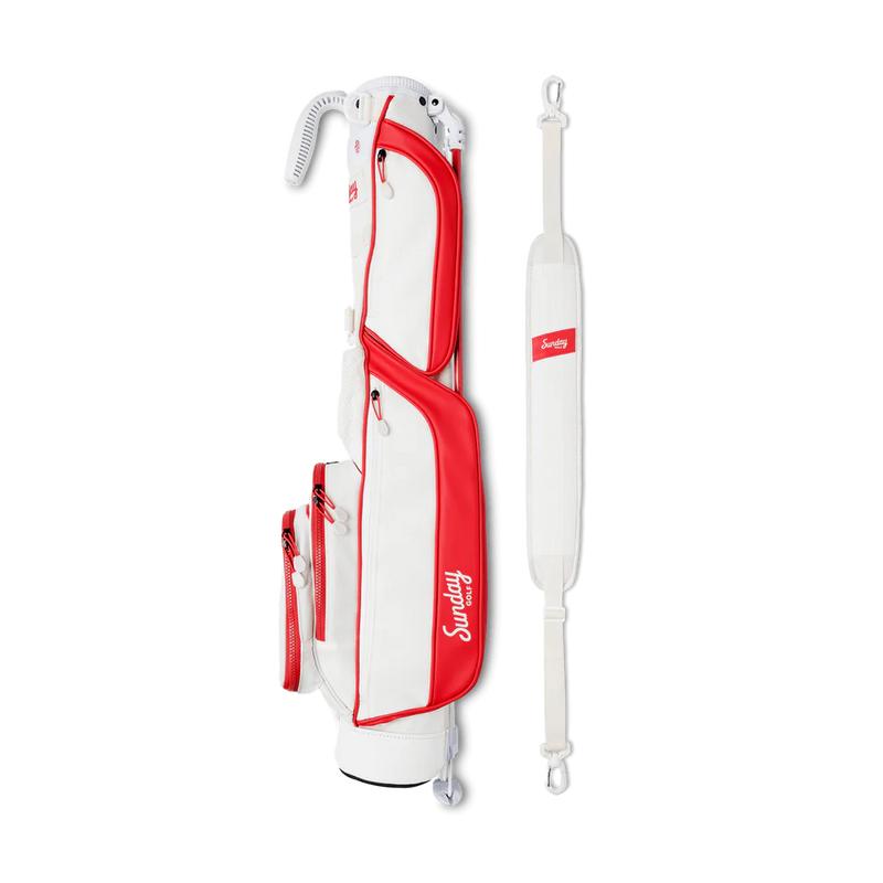 Load image into Gallery viewer, Sunday Golf Loma Teen Golf Bag (Bag Height 32&quot;) Red/Off White
