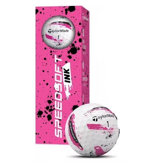 TaylorMade Speed Soft Ink Golf Balls Pink - 3 Pack