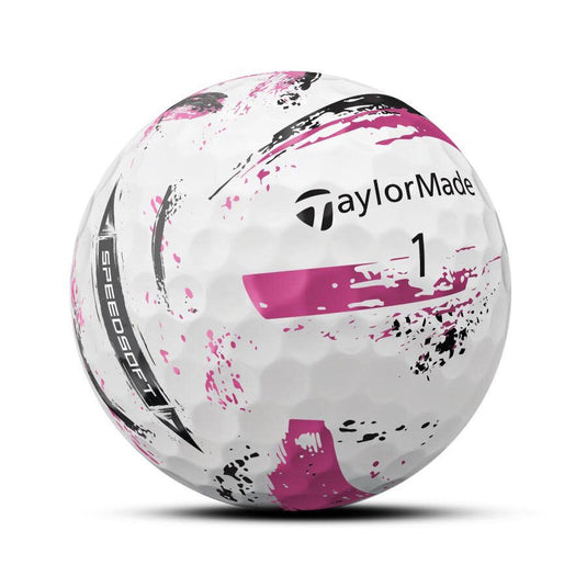 TaylorMade SpeedSoft Pink Ink Golf Balls - Dozen