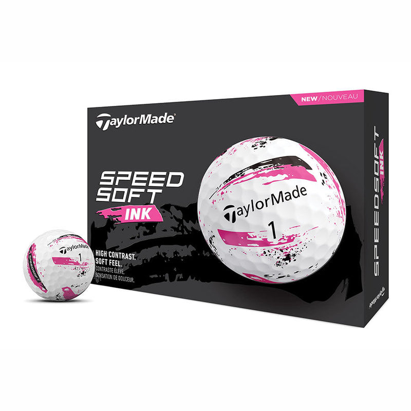 Load image into Gallery viewer, TaylorMade Speed Soft Ink Golf Balls Pink - One Dozen
