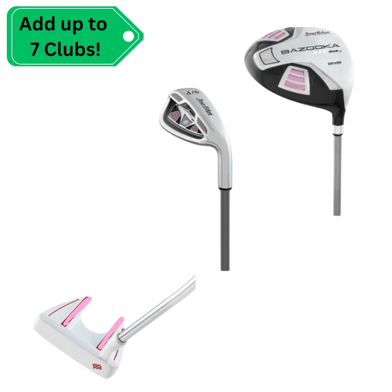 Load image into Gallery viewer, Tour Edge Girls Club Bundle for Ages 3-5 (kids 36-44&quot; tall) Pink - Select up to 7 clubs!
