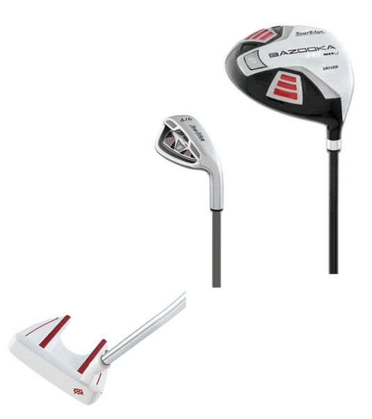 Tour Edge 3 Club Bundle for Ages 9-12 Red (kids 52-60" tall) Right Hand