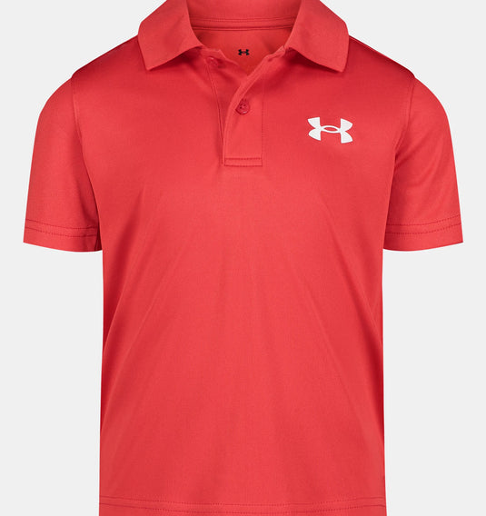 Under Armour Match Play Solid Toddler Boys Golf Polo - Red