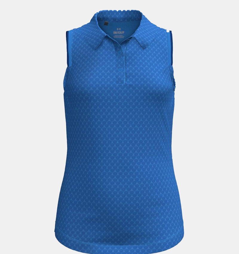 Load image into Gallery viewer, Under Armour Playoff Sleeveless Girls Golf Polo - Royal Blue
