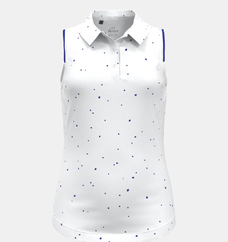 Load image into Gallery viewer, Under Armour Playoff Sleeveless Girls Golf Polo - White
