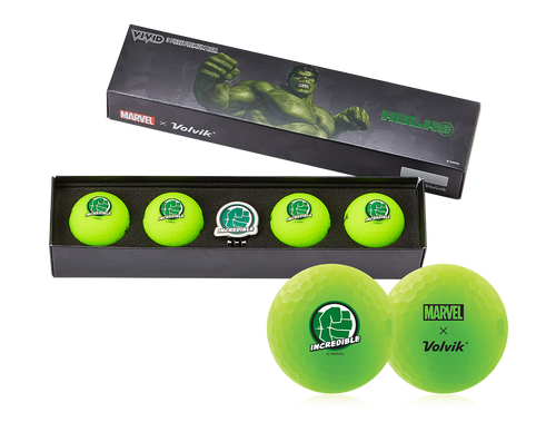 Volvik Vivid Marvel Hulk Golf Balls 2.0 with Marker