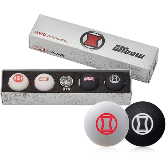 Volvik Vivid Marvel Black Window Golf Balls 2.0 with Marker