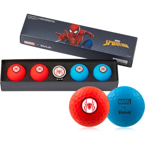 Volvik Vivid Marvel Spiderman Golf Balls 2.0 with Marker