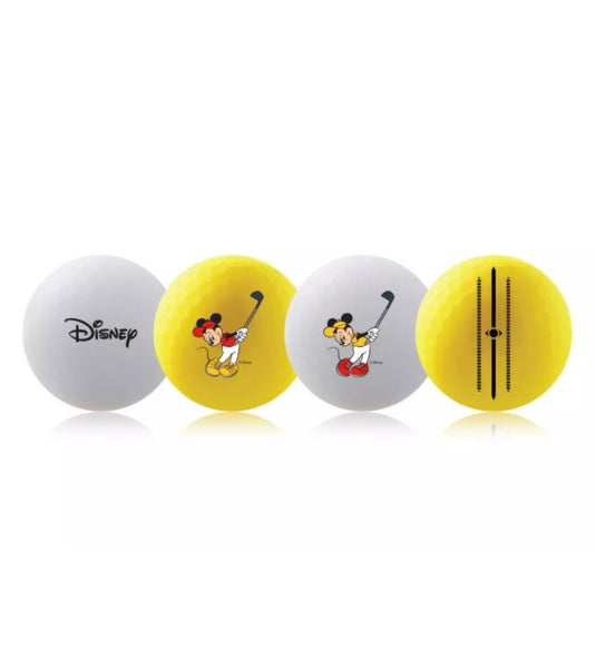 Volvik Vivid Mickey Mouse Golf Balls - White & Yellow