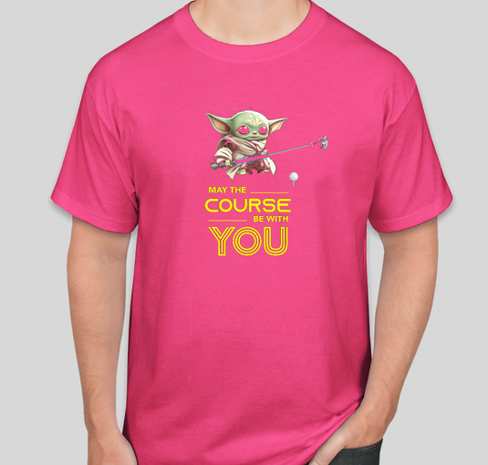 Yoda May The Course Be With You Yoda Childrens Golf Shirt - Yellow Font