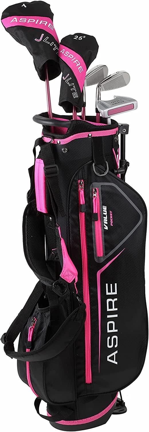 Load image into Gallery viewer, Aspire JLite 5 Club Girls Golf Set for Ages 9-12 (52-60 inches) Pink
