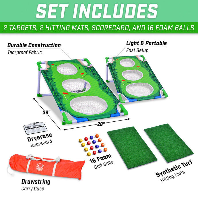 GoSports Battlechip Match Backyard Golf Cornhole Game