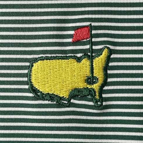 Masters Micro Stripe Performance Golf Shirt - Green - allkidsgolfclubs