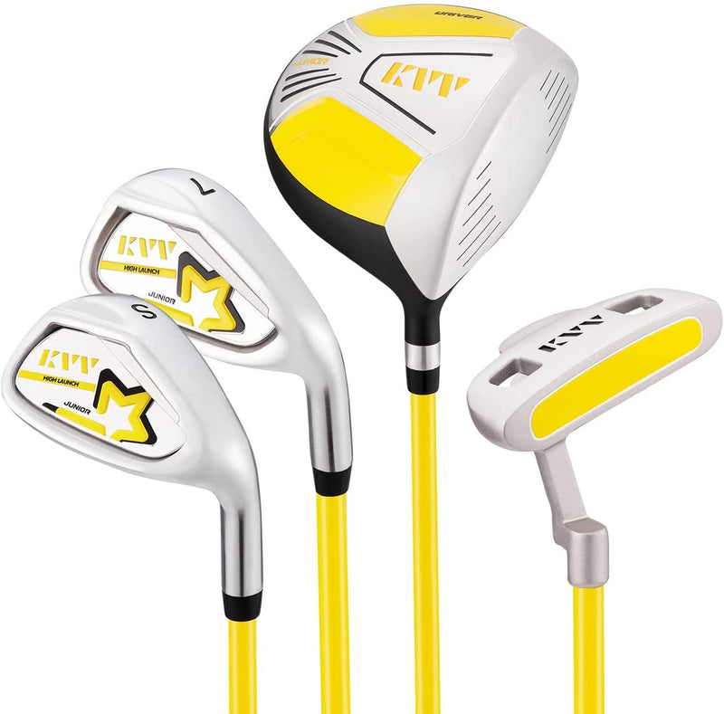 Load image into Gallery viewer, KVV 4 Club Kids Golf Set for Ages 9-12 (52-58 inches) Yellow
