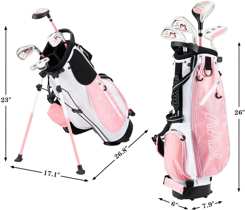 Load image into Gallery viewer, KVV 4 Club Girls Golf Set for Ages 5-7 (44-52 inches) Pink
