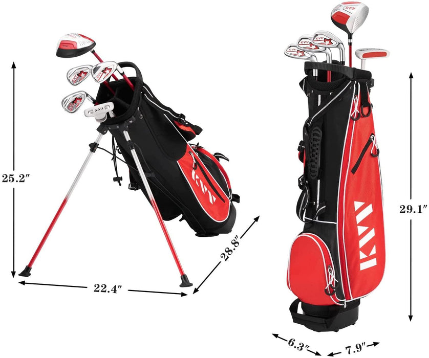 KVV 5 Club Kids Golf Set for Ages 10-12 (58-64 inches) Red