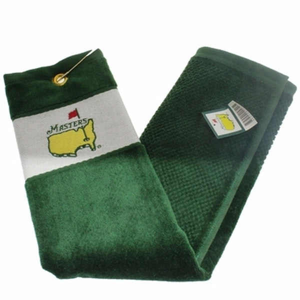 Official Masters Tri Fold Golf Towel - Green/White - allkidsgolfclubs