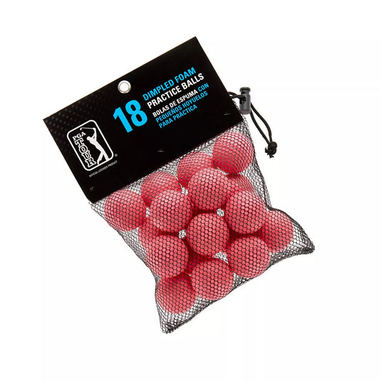 PGA Tour 18-pack Foam Practice Golf Balls - Yellow or Pink