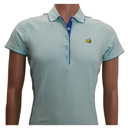 Masters Magnolia Lane Ladies Aqua Polo with Ocean Blue Piping - allkidsgolfclubs