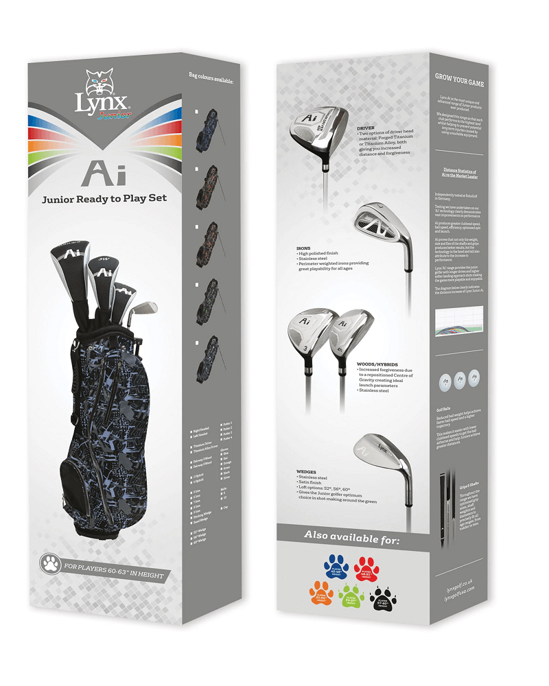 Load image into Gallery viewer, Lynx Ai Junior Golf Set 60-63 Silver
