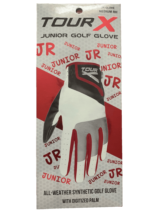Tour X Junior Golf Glove Size Medium Red